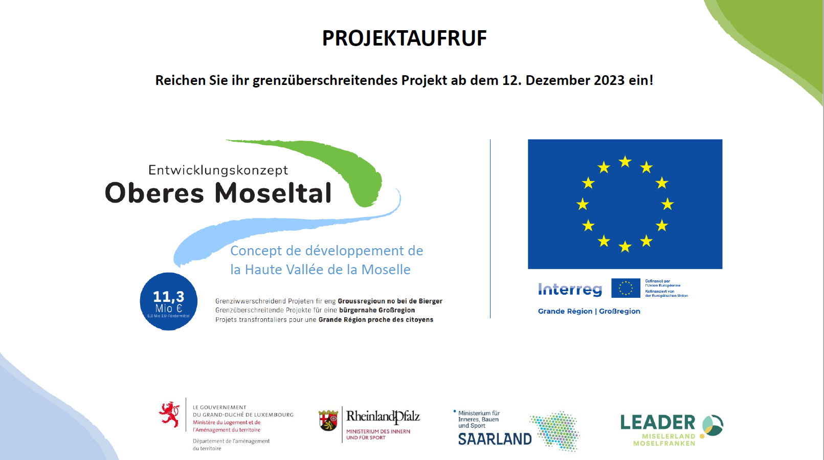 Start des fortlaufenden Projektaufrufs des funktionalen Raums des Entwicklungskonzepts Oberes Moseltal (EOM)